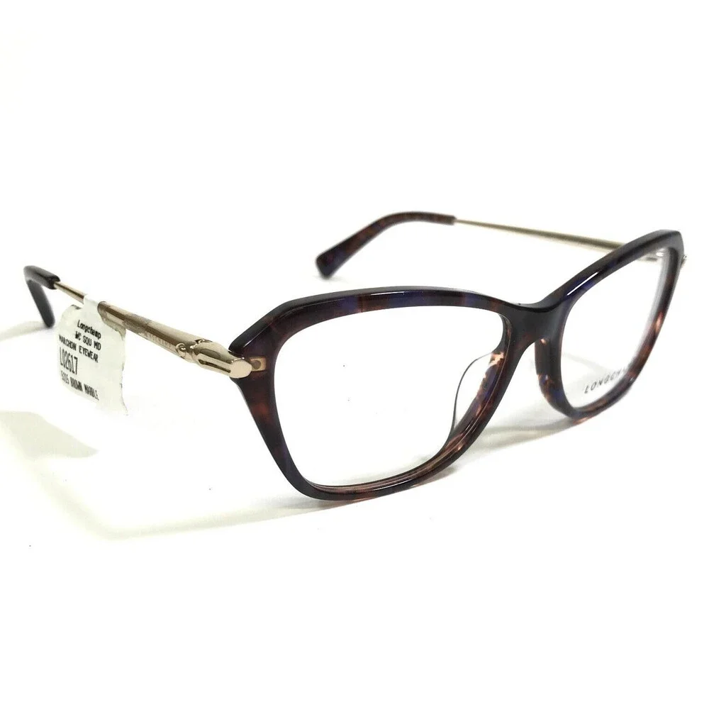 Longchamp Eyeglasses Frames LO2617 252 Tortoise Blue Gold Cat Eye 53-15-135